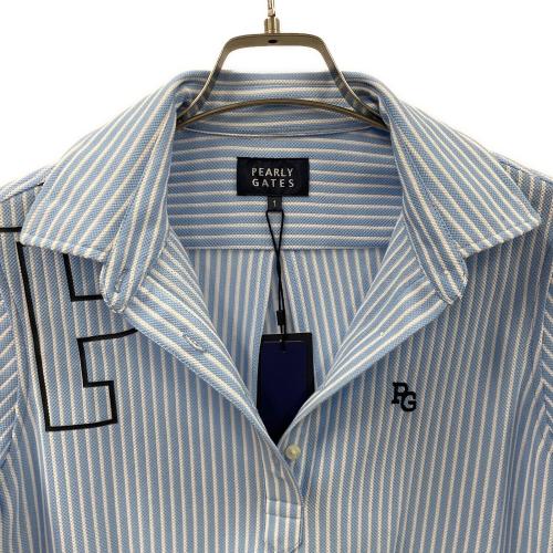 PEARLY GATES (パーリーゲイツ) ゴルフウェア(トップス) レディース SIZE M スカイブルー ストライプ
