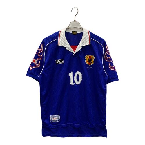 asics (アシックス) 1998年 W杯 日本代表 炎 10 名波浩 ゲームシャツ OA710G メンズ ブルー×ホワイト