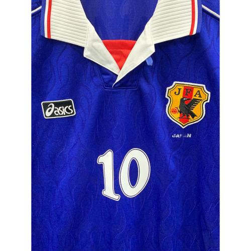 asics (アシックス) 1998年 W杯 日本代表 炎 10 名波浩 ゲームシャツ OA710G メンズ ブルー×ホワイト