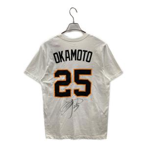 読売ジャイアンツ (ヨミウリジャイアンツ) NIKE（ナイキ） 応援グッズ サイン入りTシャツ 岡本和真 Lサイズ ホワイト
