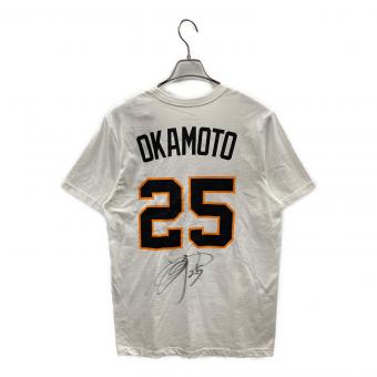 読売ジャイアンツ (ヨミウリジャイアンツ) NIKE（ナイキ） 応援グッズ サイン入りTシャツ 岡本和真 Lサイズ ホワイト