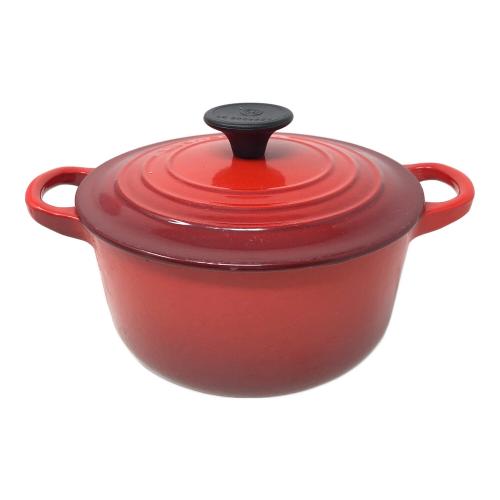LE CREUSET (ルクルーゼ) ココット・ロンド 両手鍋 16cm チェリーレッド