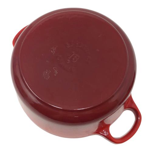 LE CREUSET (ルクルーゼ) ココット・ロンド 両手鍋 16cm チェリーレッド