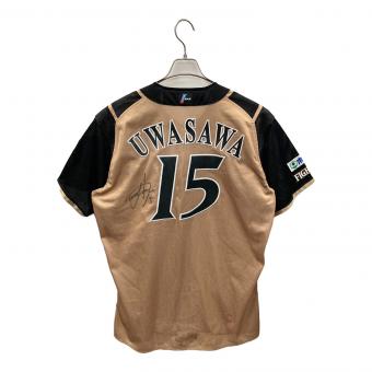 MIZUNO（ミズノ） 北海道日本ハムファイターズ (ホッカイドウニッポンハムファイターズ) 野球ユニフォーム レプリカ 15番 上沢直之 サイン入り メンズ ブラック×ゴールド