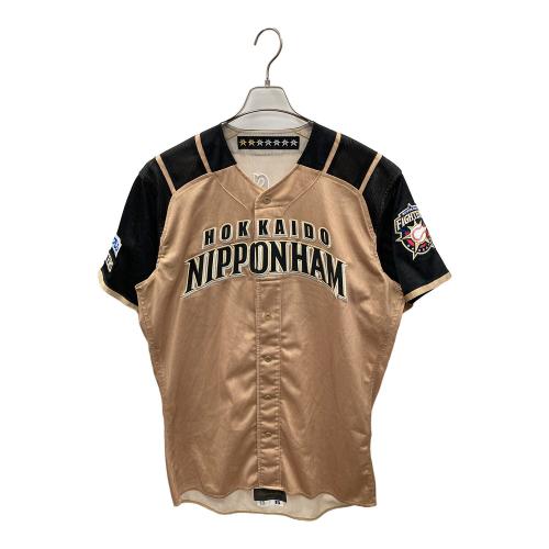 MIZUNO（ミズノ） 北海道日本ハムファイターズ (ホッカイドウニッポンハムファイターズ) 野球ユニフォーム レプリカ 15番 上沢直之 サイン入り メンズ ブラック×ゴールド