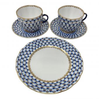 imperial porcelain（インペアル ポーセリン） コバルトネット ティーカップ&ソーサー 2Pセット プレート
