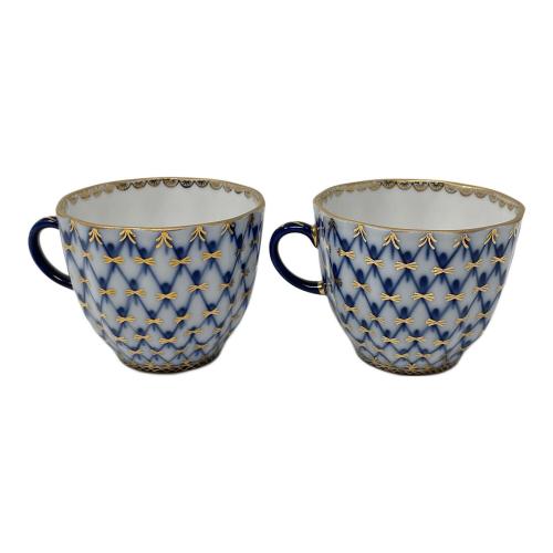 imperial porcelain（インペアル ポーセリン） コバルトネット ティーカップ&ソーサー 2Pセット プレート