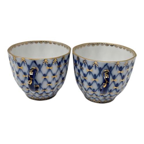imperial porcelain（インペアル ポーセリン） コバルトネット ティーカップ&ソーサー 2Pセット プレート