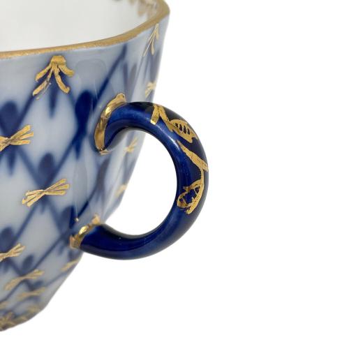 imperial porcelain（インペアル ポーセリン） コバルトネット ティーカップ&ソーサー 2Pセット プレート