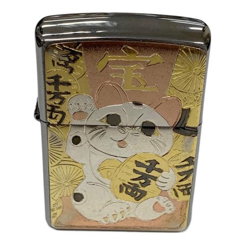 ZIPPO (ジッポ) オイルライター 2023年7月製 電鋳板 招き猫