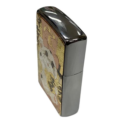 ZIPPO (ジッポ) オイルライター 2023年7月製 電鋳板 招き猫