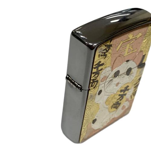 ZIPPO (ジッポ) オイルライター 2023年7月製 電鋳板 招き猫