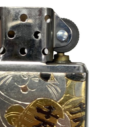 ZIPPO (ジッポ) オイルライター 2023年7月製 電鋳板 招き猫