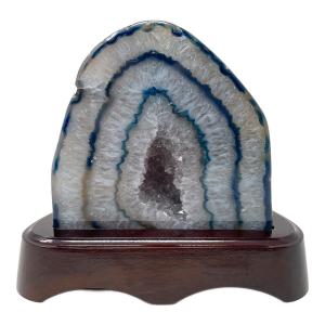 wood stone (ウッドストーン) 天然石 ブルーメノウ アゲート 台座セット