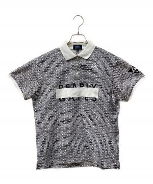 PEARLY GATES (パーリーゲイツ) カノコ半袖ポロシャツ ＜アンチロゴ柄＞ ネイビー サイズ:size1 未使用品