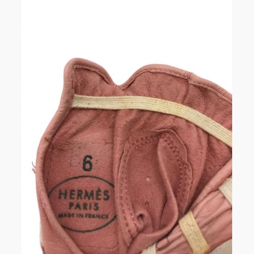 HERMES (エルメス) レザーグローブ ピンク サイズ:SIZE 6 下記参照