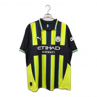 PUMA (プーマ) 24-25 マンチェスター・シティ AWAY ユニフォームゲームシャツ メンズ SIZE XL ブラック×イエロー ★ ハーランド 775086-02
