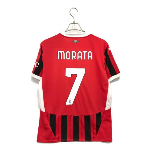 PUMA (プーマ) ACミラン 7番 FWアルバロ・モラタ ユニフォーム メンズ SIZE L レッド×ブラック 24-25シーズン