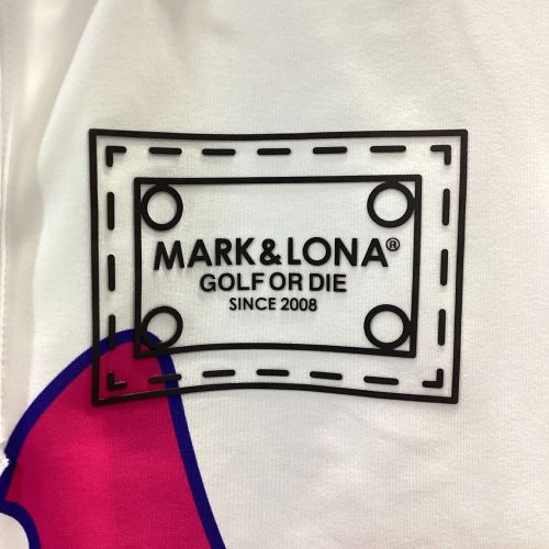 MARK&LONA (マークアンドロナ) ゴルフウェア(トップス) レディース SIZE S ホワイト×ピンク 2024SS ポロシャツ MLW-4B-AP05