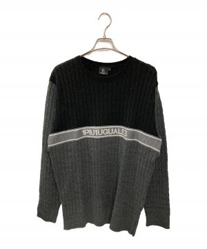 1piu1uguale3 Golf (ウノ ピゥ ウノ ウグァーレ トレ ゴルフ) 113 GOLF CREW NECK/ニット ブラック×グレー サイズ:6