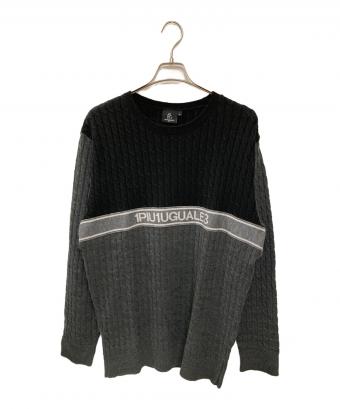 1piu1uguale3 Golf (ウノ ピゥ ウノ ウグァーレ トレ ゴルフ) 113 GOLF CREW NECK/ニット ブラック×グレー サイズ:6