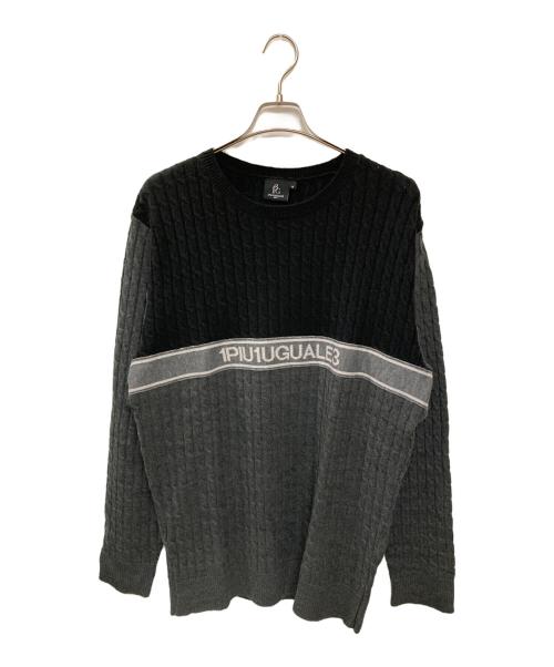 1piu1uguale3 Golf (ウノ ピゥ ウノ ウグァーレ トレ ゴルフ) 113 GOLF CREW NECK/ニット ブラック×グレー サイズ:6