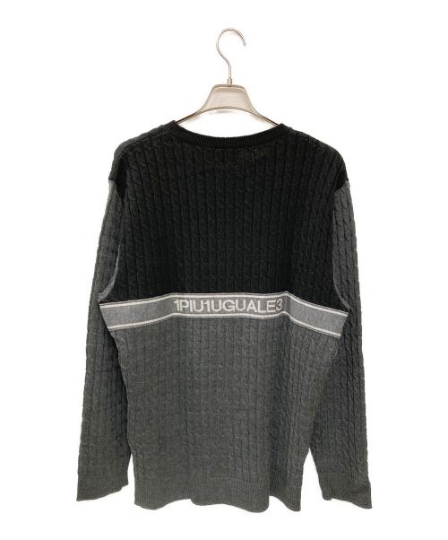 1piu1uguale3 Golf (ウノ ピゥ ウノ ウグァーレ トレ ゴルフ) 113 GOLF CREW NECK/ニット ブラック×グレー サイズ:6