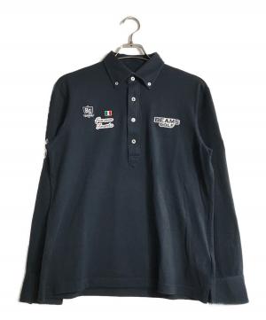 BEAMS GOLF PURPLE LABEL (ビームス ゴルフ パープル レーベル) タラッティ ベア鹿の子 ボタンダウンポロシャツ ネイビー サイズ:L