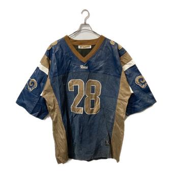 JEFF HAMILTON (ジェフハミルトン) レザーゲームシャツ ★ Marshall Faulk @ メンズ SIZE 5XL ネイビー