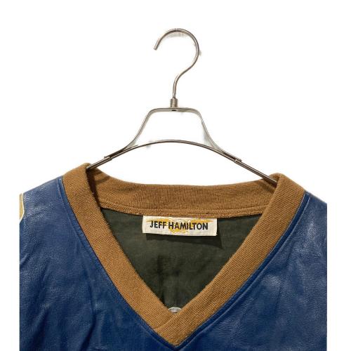 JEFF HAMILTON (ジェフハミルトン) レザーゲームシャツ ★ Marshall Faulk @ メンズ SIZE 5XL ネイビー