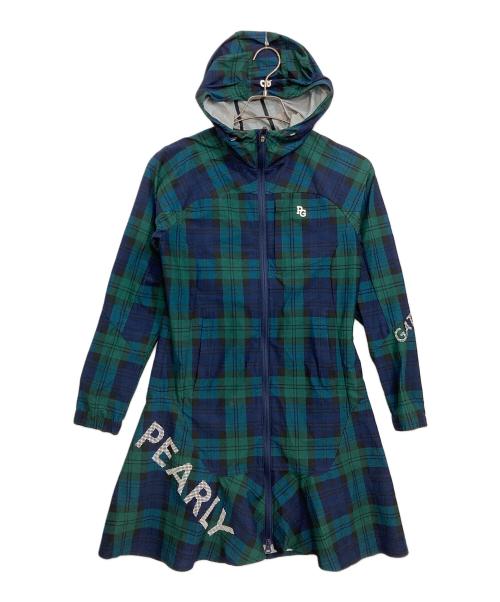 PEARLY GATES (パーリーゲイツ) フルジップワンピース ネイビー×グリーン