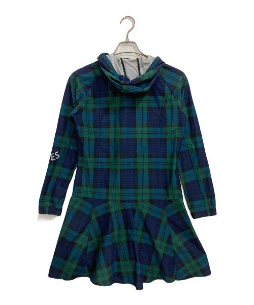 PEARLY GATES (パーリーゲイツ) フルジップワンピース ネイビー×グリーン