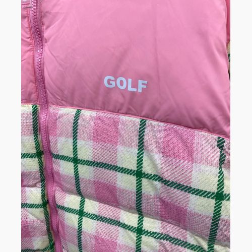 GOLF WANG (ゴルフワン) チェックダウンジャケット ピンク サイズ:XL