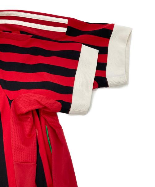 adidas (アディダス) ユニフォームシャツ ブラック×レッド サイズ:Ｍ