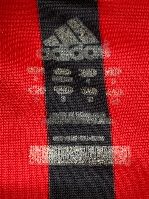 adidas (アディダス) ユニフォームシャツ ブラック×レッド サイズ:Ｍ