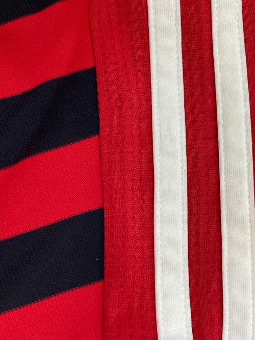 adidas (アディダス) ユニフォームシャツ ブラック×レッド サイズ:Ｍ