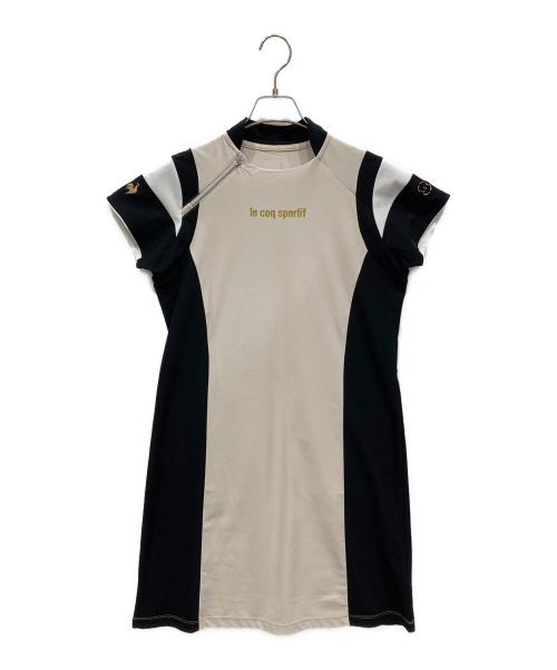 le coq sportif GOLF (ルコック スポルティフ ゴルフ) ライン切替ワンピース ベージュ×ブラック サイズ:SIZE L