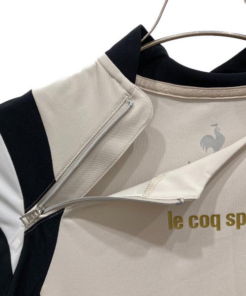 le coq sportif GOLF (ルコック スポルティフ ゴルフ) ライン切替ワンピース ベージュ×ブラック サイズ:SIZE L