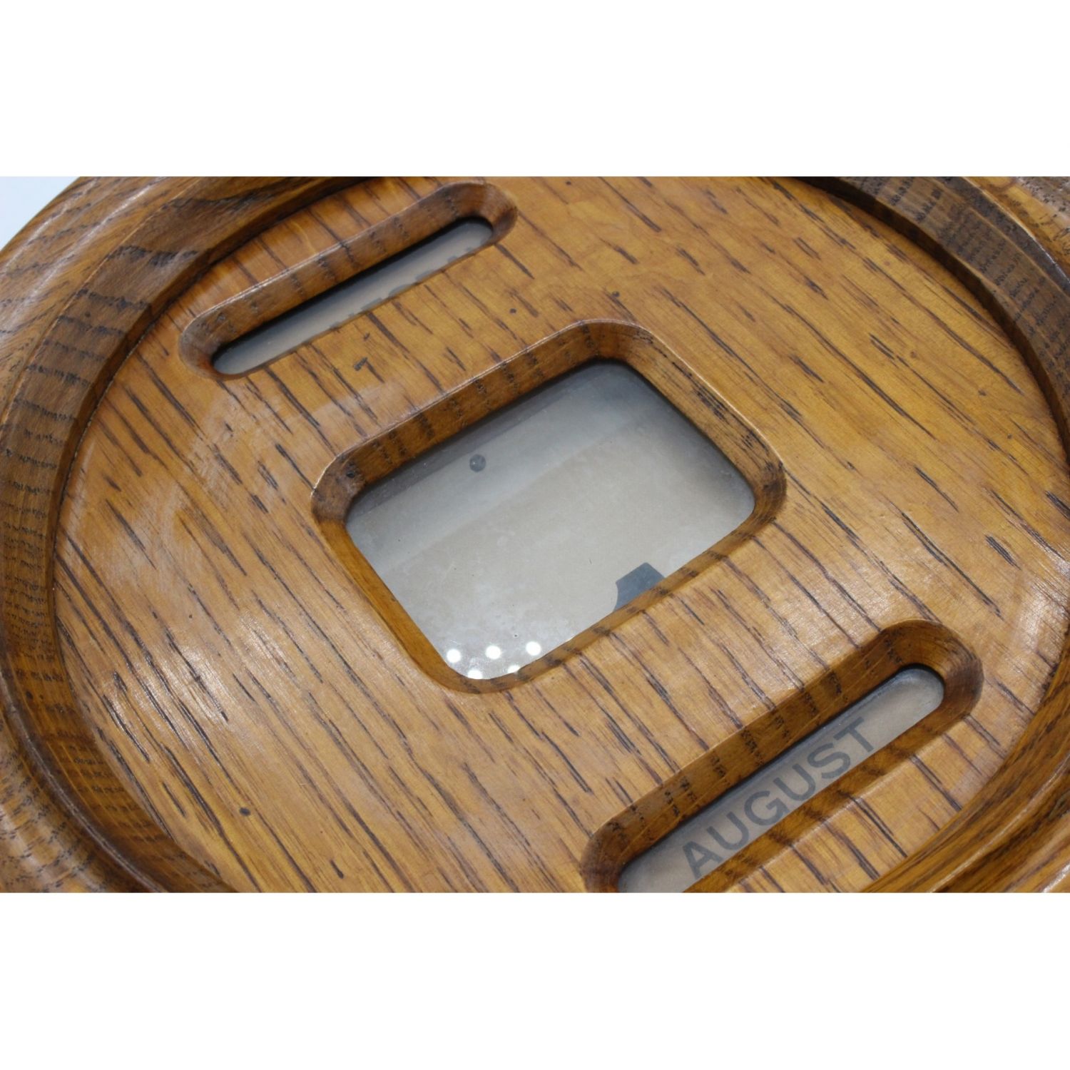 壁掛けカレンダー ヴィンテージ雑貨 木製 丸型 万年カレンダー トレファクonline