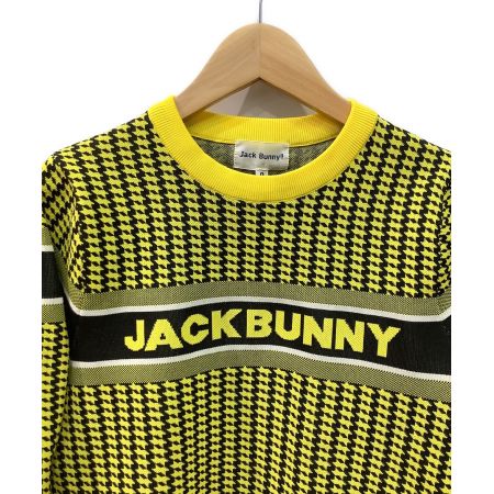 JACK BUNNY (ジャックバニー) ゴルフウェア(トップス) レディース SIZE 0 イエロー 2022年モデル 3色Wジャガード  クルーネックニット 263-3170134