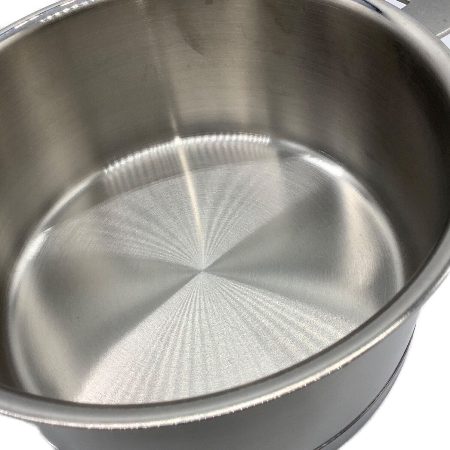 【未使用品】クリステル 深鍋 18cm /蓋、ハンドル(グレー)付種類鍋