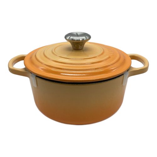 LE CREUSET (ルクルーゼ) 両手鍋 18cm オレンジ ココットロンド