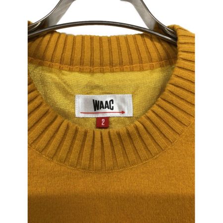 WAAC (ワック) エンボスロゴ ポイントラウンドセーター メンズ SIZE M マスタード
