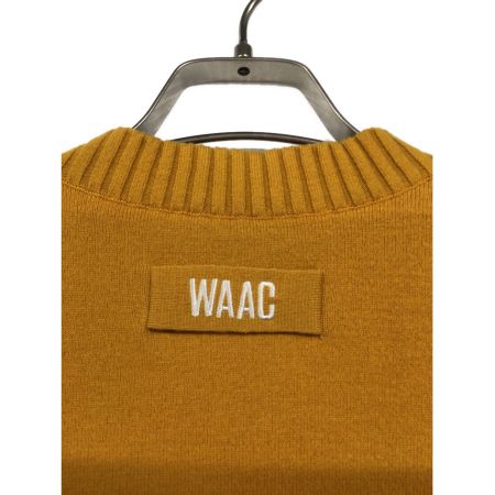 WAAC (ワック) エンボスロゴ ポイントラウンドセーター メンズ SIZE M マスタード