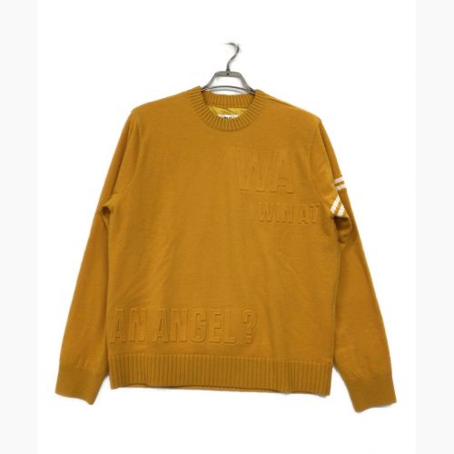 WAAC (ワック) エンボスロゴ ポイントラウンドセーター メンズ SIZE M マスタード