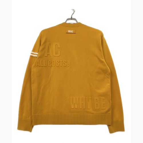 WAAC (ワック) エンボスロゴ ポイントラウンドセーター メンズ SIZE M マスタード