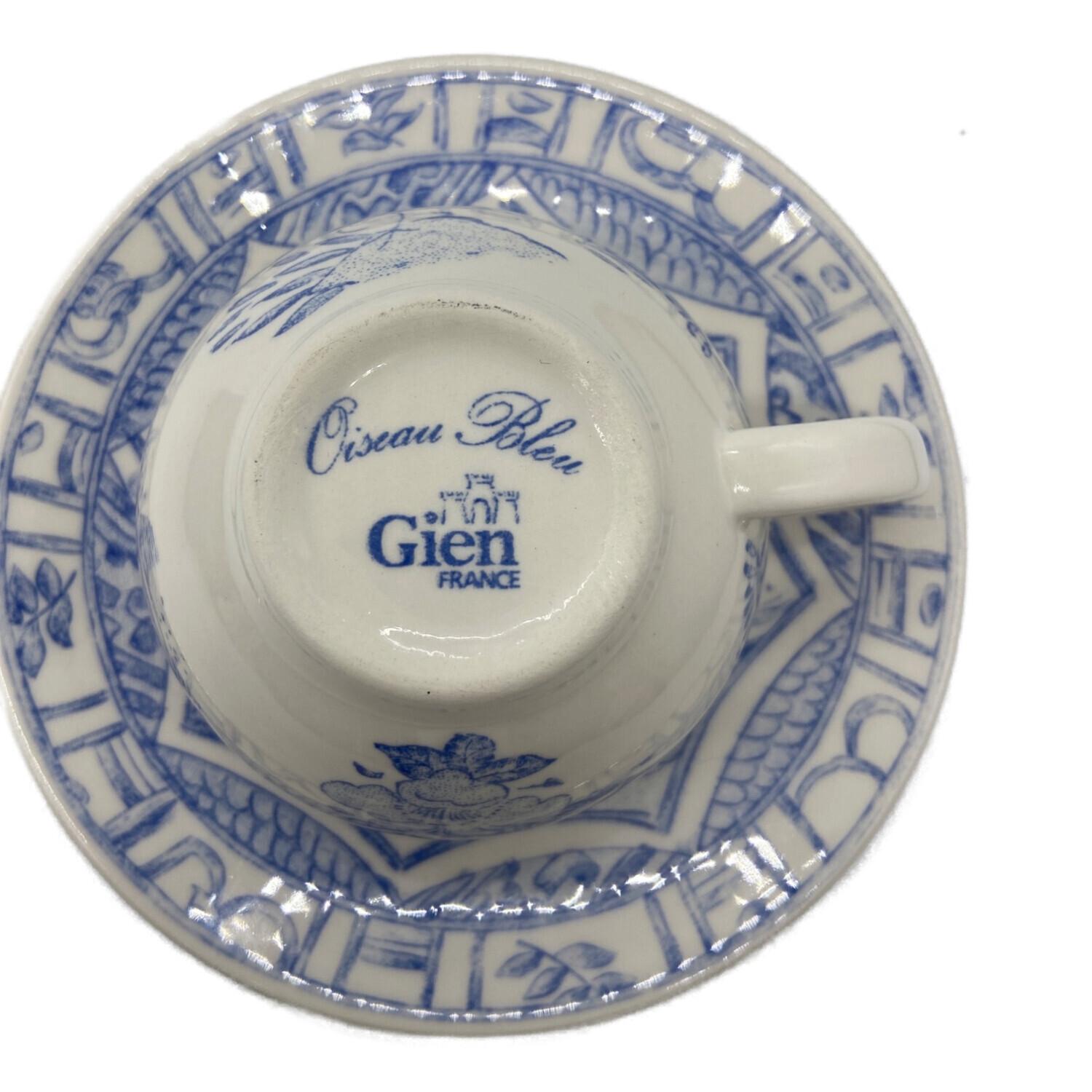 Gien (ジアン) カップ&ソーサー オワゾ・ブルー｜トレファクONLINE