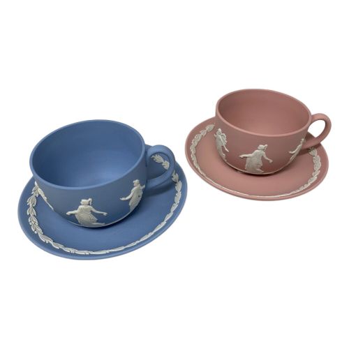 Wedgwood (ウェッジウッド) カップ&ソーサー ブルー×ピンク ジャスパー ダンシングアワー