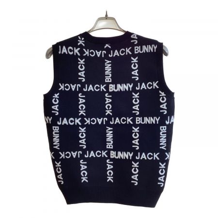 JACK BUNNY (ジャックバニー) ゴルフウェア(トップス) メンズ ブラック ポリエステルWジャガードクルーネックニットベスト ベスト