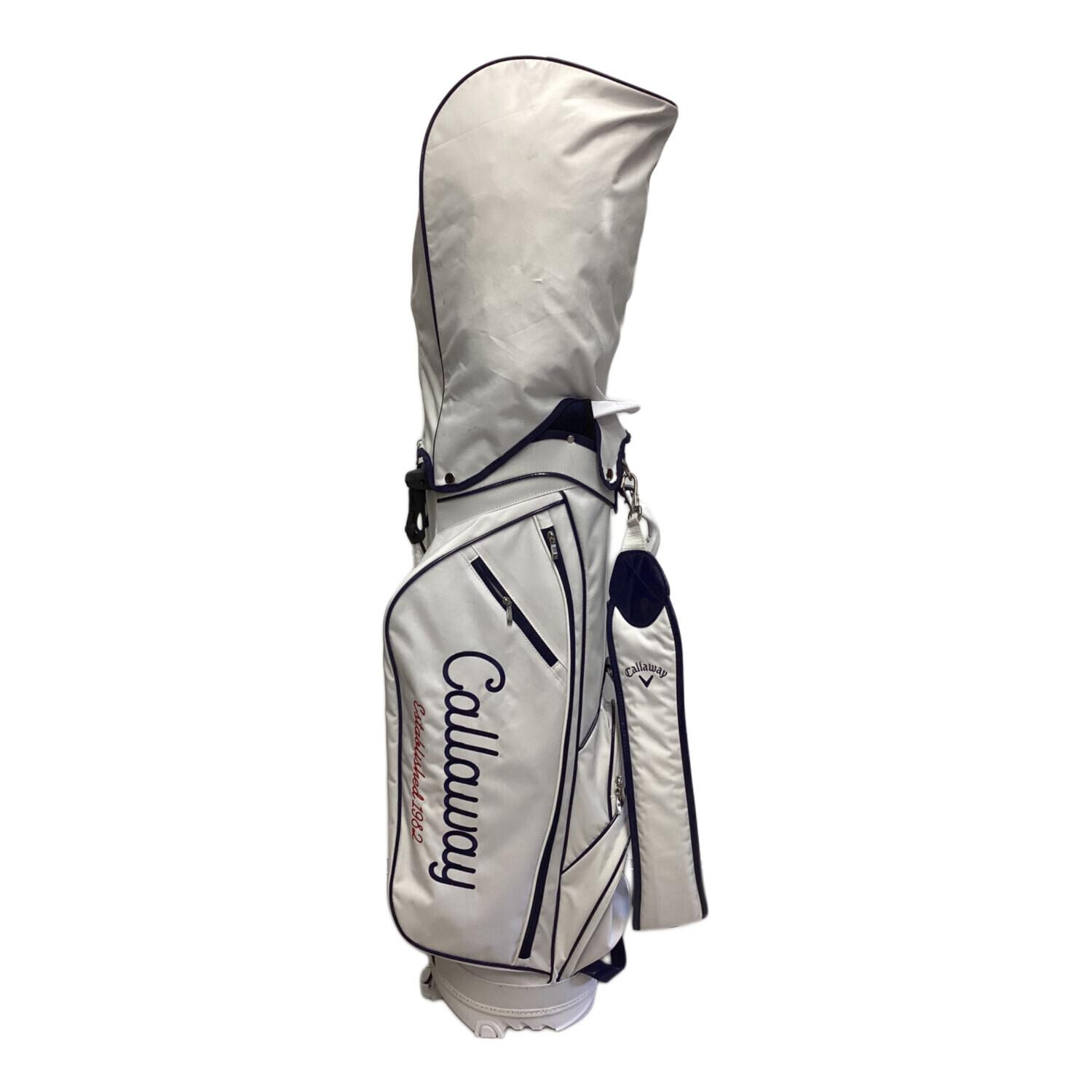 Callaway キャディバッグ ホワイト/ブラック ネームプレート付き キャロウェイキャディバッグ ネームプレート付 【公式通販】